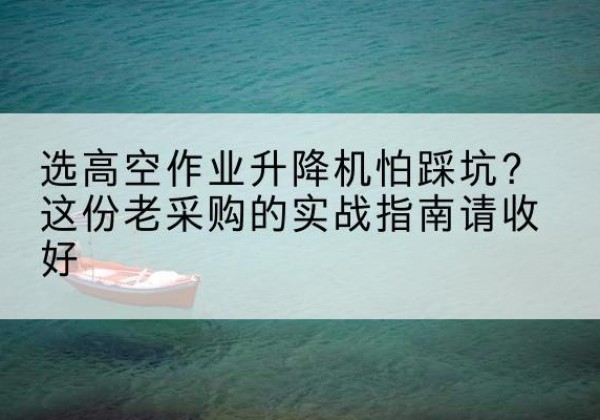 沁阳高空作业升降机厂家推荐-选高空作业升降机怕踩坑？这份老采购的实战指南请收好