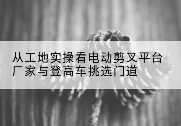 沁阳电动剪叉升降平台厂家-从工地实操看电动剪叉平台厂家与登高车挑选门道